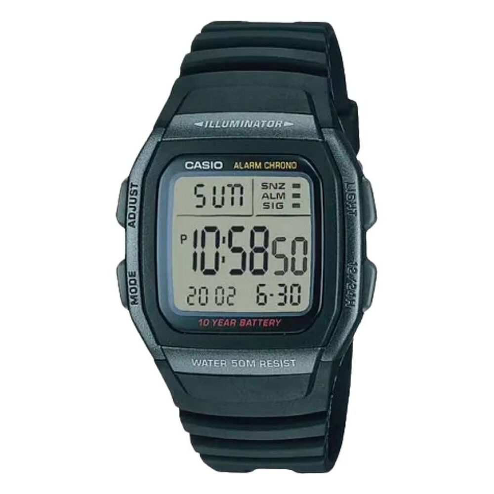 Casio Men's Classic Digital Watch with Black Dial - W-96H-1BV